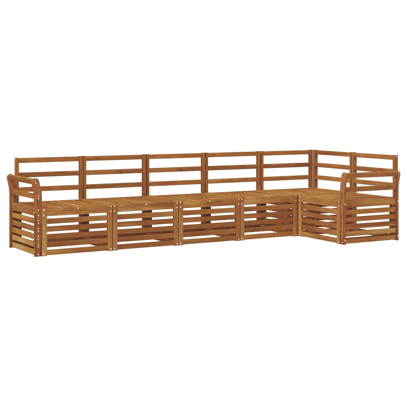 Set divano sezionale 6 pcs Naturale Legno di Acacia Massello | homemem39