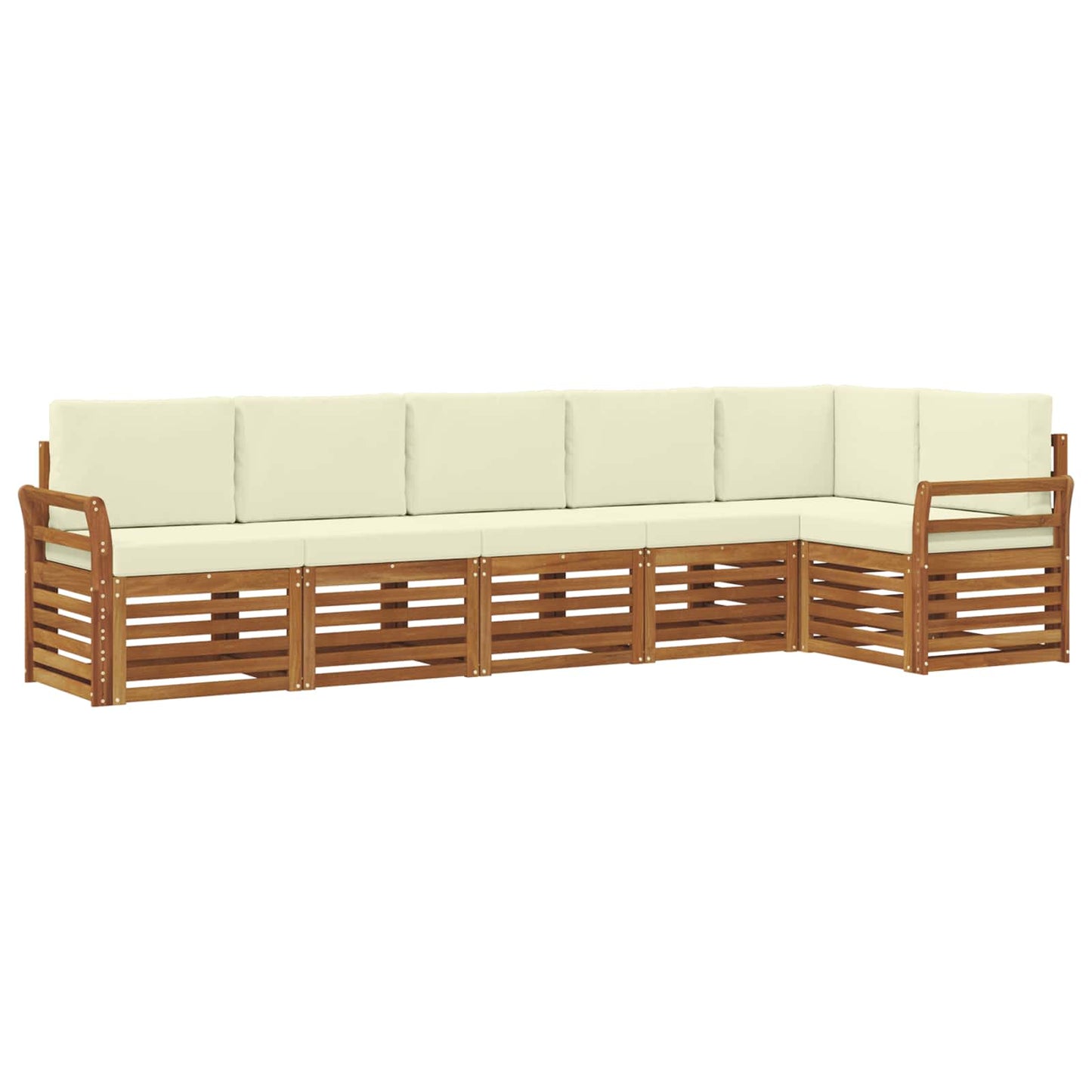 Set divano sezionale con cuscino 6 pcs Naturale e Crema