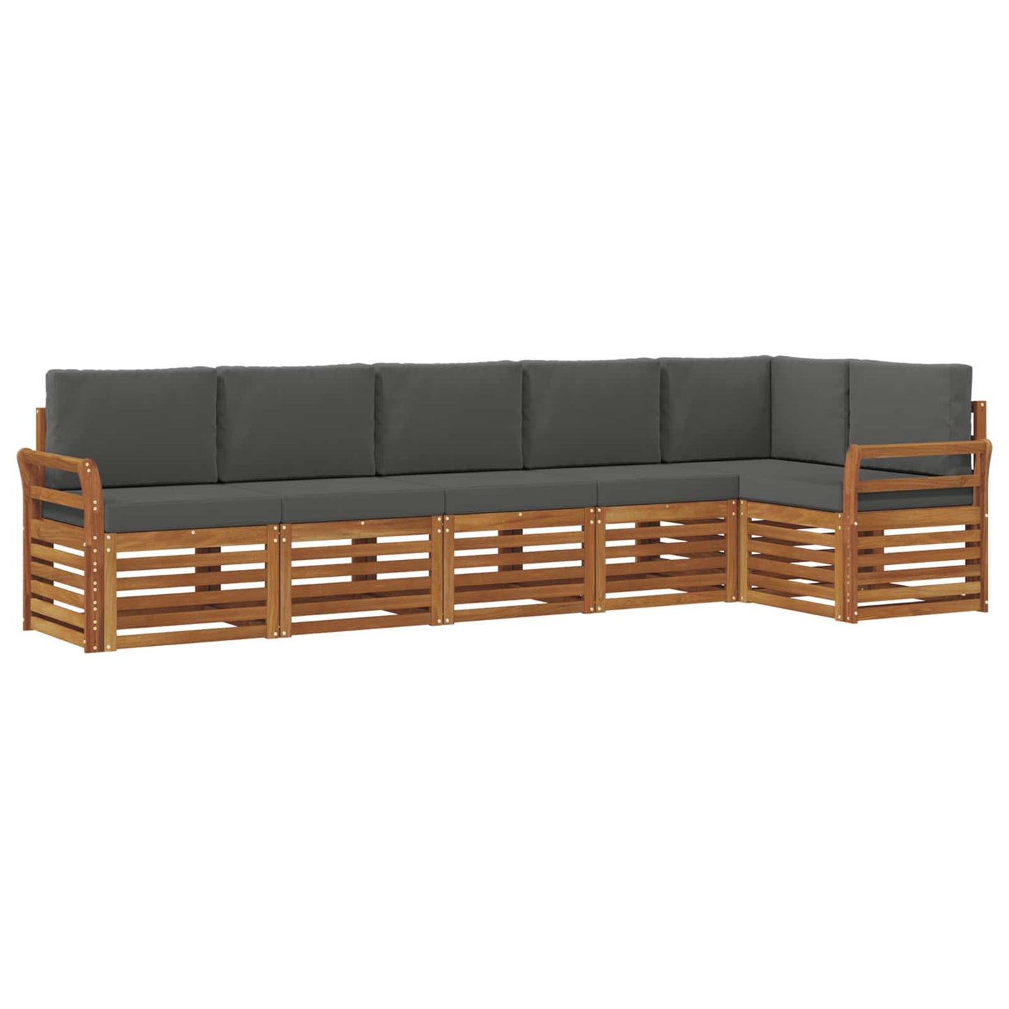 Set divano sezionale con cuscino 6 pcs Naturale e Antracite