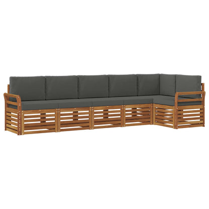 Set divano sezionale con cuscino 6 pcs Naturale e Antracite