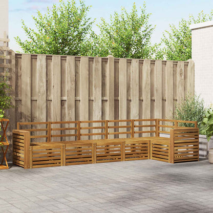 Set divano sezionale 6 pcs Naturale Legno di Acacia Massello | homemem39