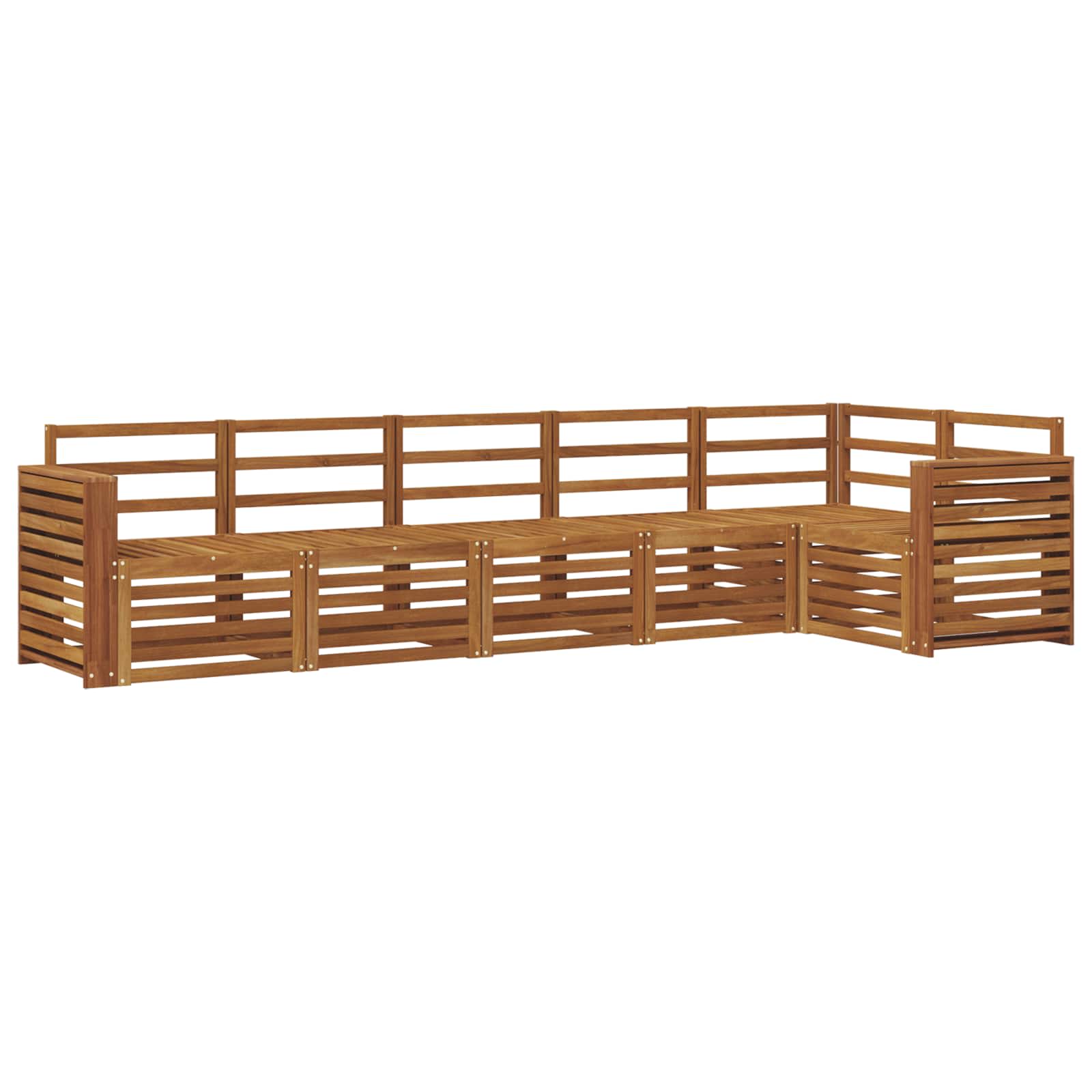 Set divano sezionale 6 pcs Naturale Legno di Acacia Massello | homemem39