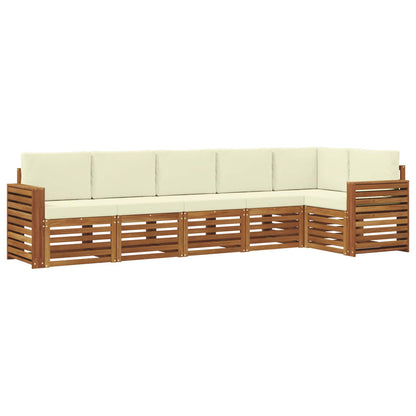 Set divano sezionale con cuscino 6 pcs Naturale e Crema | homemem39