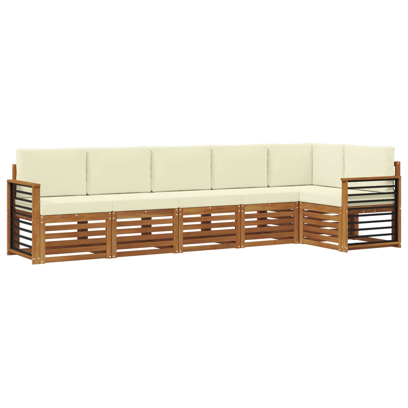 Set divano sezionale con cuscino 6 pcs Naturale e Crema | homemem39