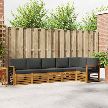 Set divano sezionale con cuscino 6 pcs Naturale e Antracite