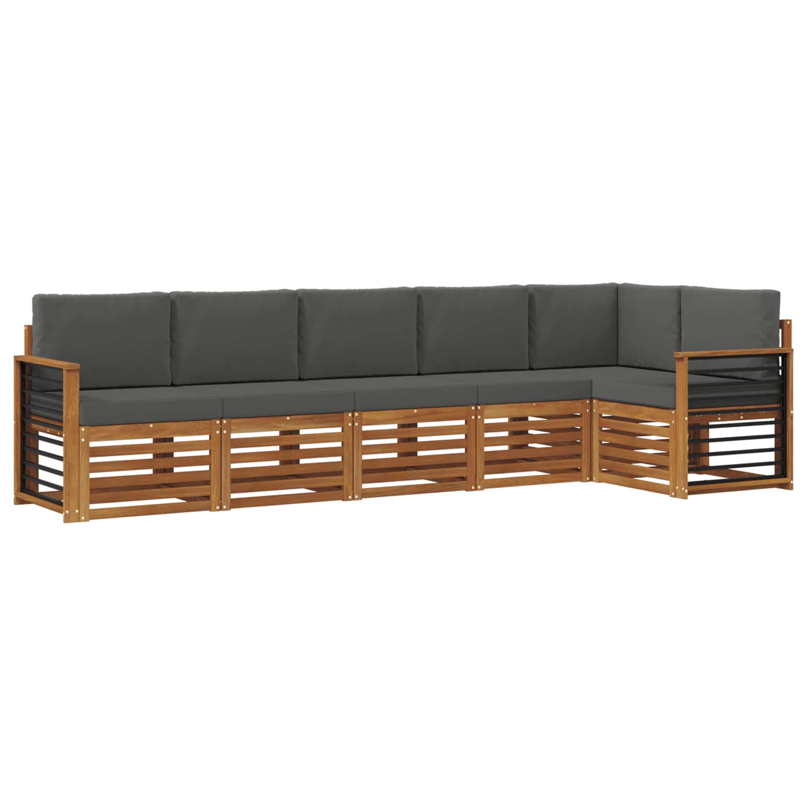 Set divano sezionale con cuscino 6 pcs Naturale e Antracite | homemem39