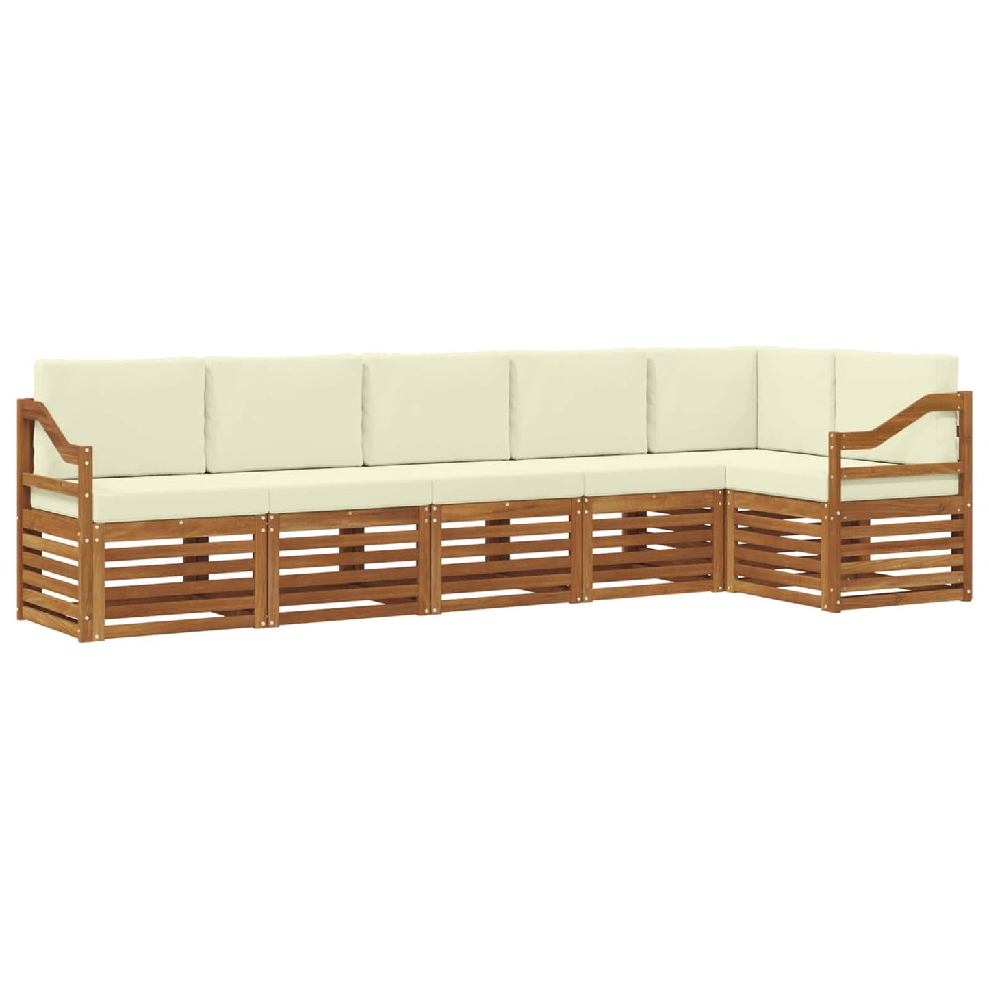 Set divano sezionale con cuscino 6 pcs Naturale e Crema | homemem39