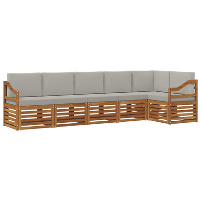 Set divano sezionale con cuscino 6 pcs Grigio Naturale e Chiaro