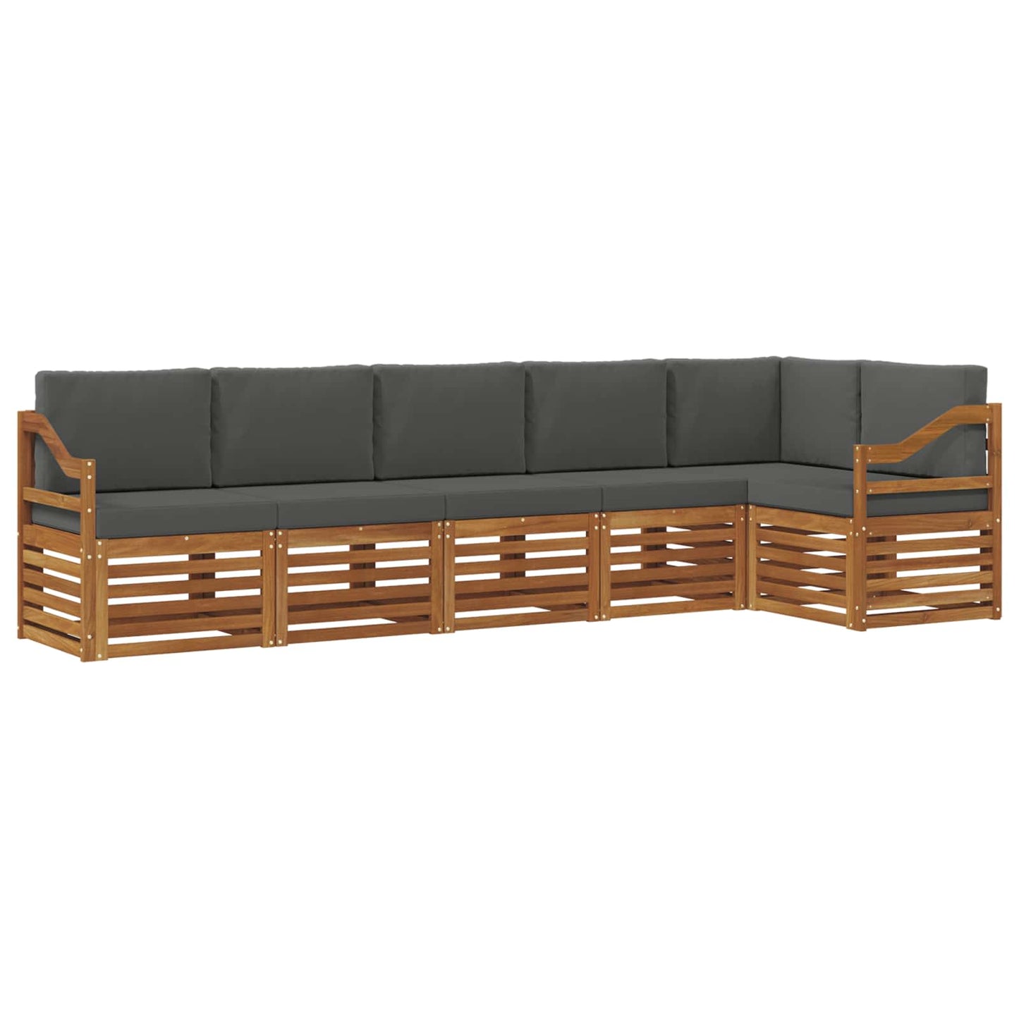 Set divano sezionale con cuscino 6 pcs Naturale e Antracite | homemem39