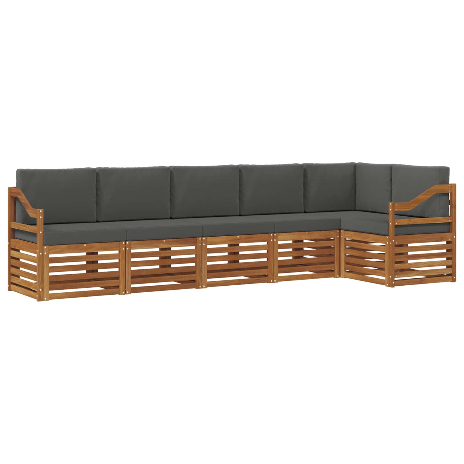 Set divano sezionale con cuscino 6 pcs Naturale e Antracite | homemem39