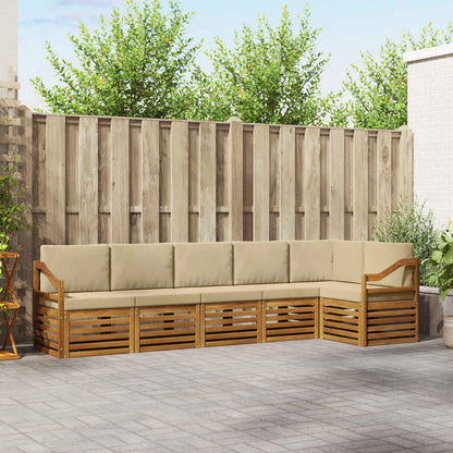 Set divano sezionale con cuscino 6 pcs Naturale e Beige
