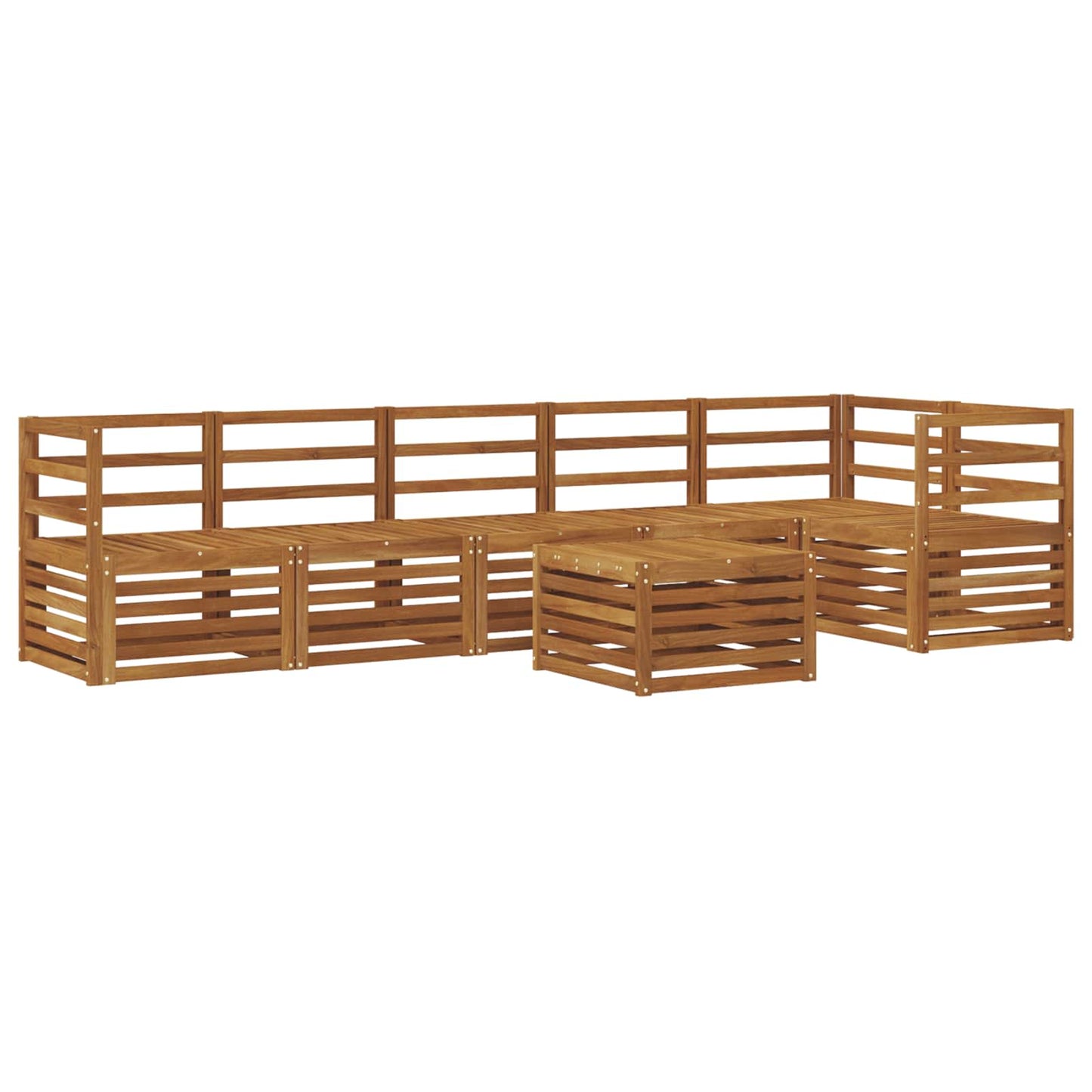 Set divano sezionale 7 pcs Naturale Legno di Acacia Massello