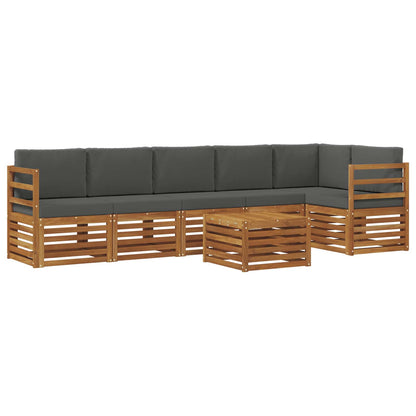 Set divano sezionale con cuscino 7 pcs Naturale e Antracite | homemem39