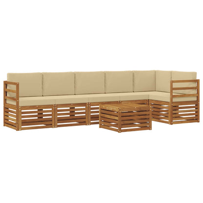 Set divano sezionale con cuscino 7 pcs Naturale e Beige