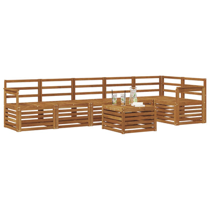 Set divano sezionale 7 pcs Naturale Legno di Acacia Massello | homemem39