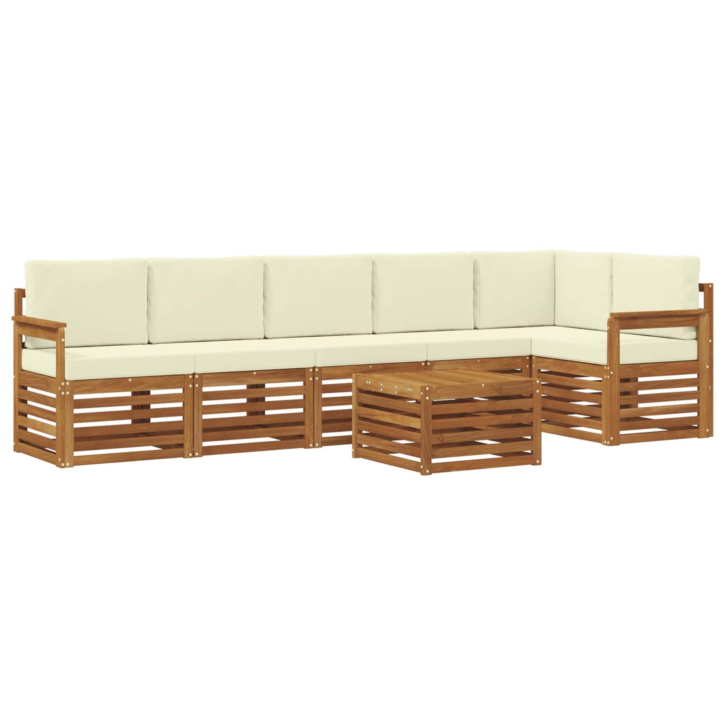 Set divano sezionale con cuscino 7 pcs Naturale e Crema