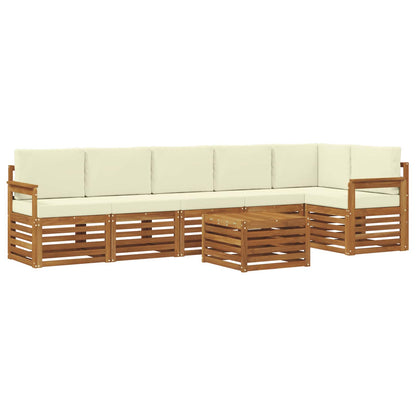 Set divano sezionale con cuscino 7 pcs Naturale e Crema