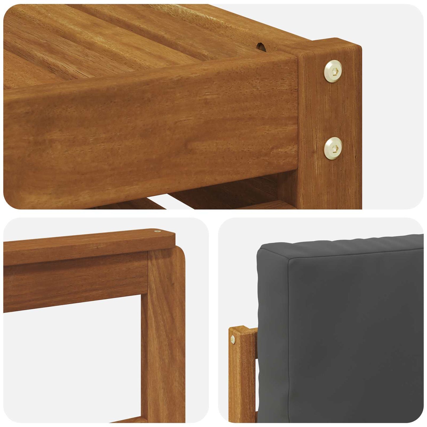Set divano sezionale con cuscino 7 pcs Naturale e Antracite