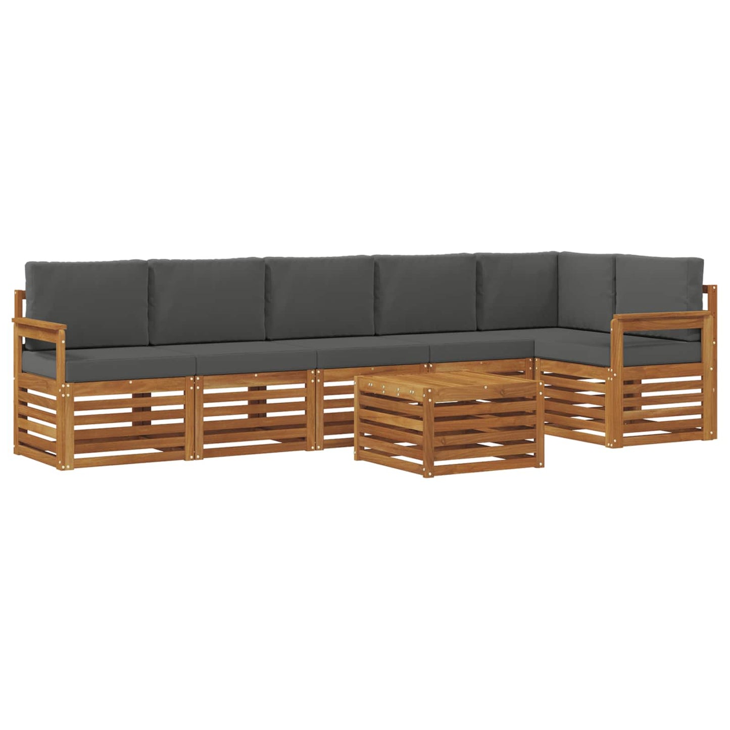 Set divano sezionale con cuscino 7 pcs Naturale e Antracite