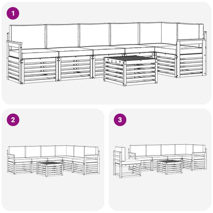 Set divano sezionale con cuscino 7 pcs Naturale e Antracite | homemem39
