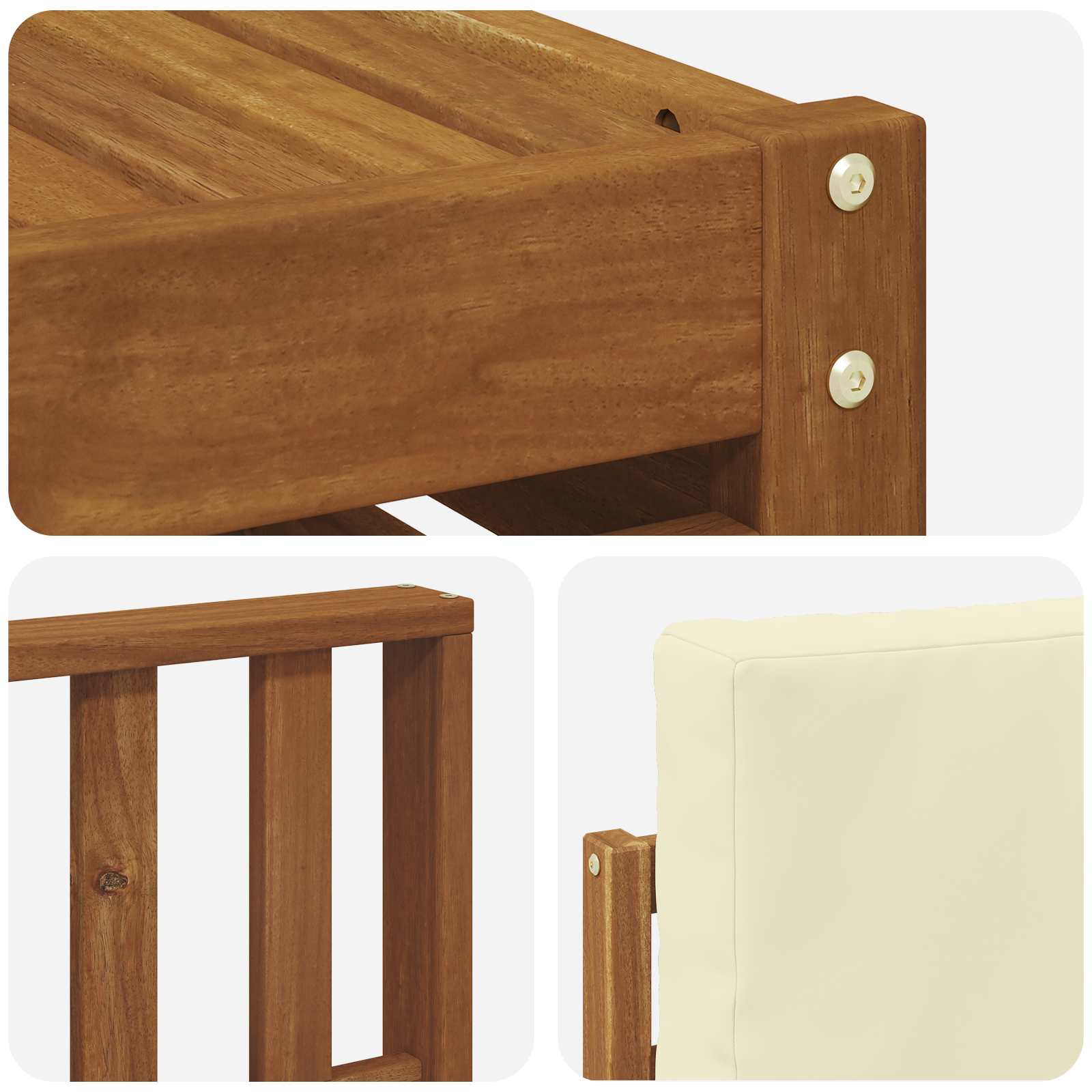 Set divano sezionale con cuscino 7 pcs Naturale e Crema | homemem39
