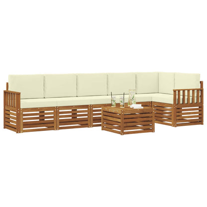 Set divano sezionale con cuscino 7 pcs Naturale e Crema
