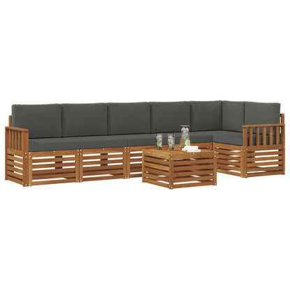 Set divano sezionale con cuscino 7 pcs Naturale e Antracite