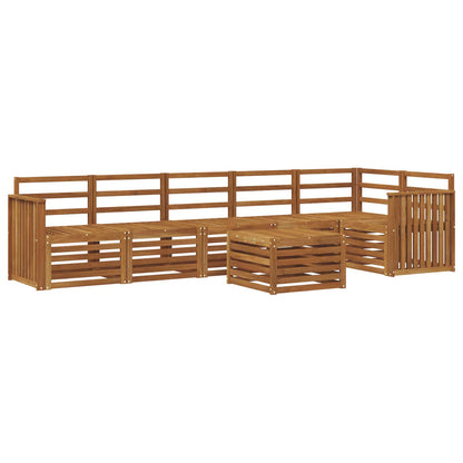 Set divano sezionale 7 pcs Naturale Legno di Acacia Massello