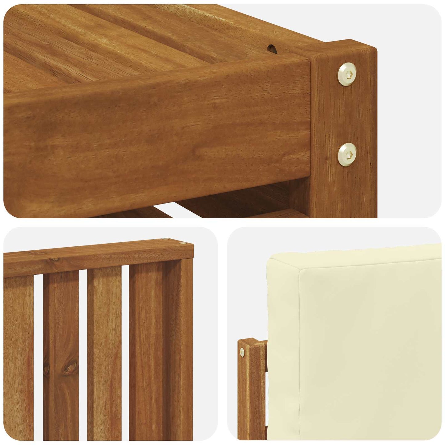 Set divano sezionale con cuscino 7 pcs Naturale e Crema | homemem39