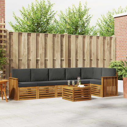 Set divano sezionale con cuscino 7 pcs Naturale e Antracite | homemem39
