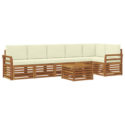 Set divano sezionale con cuscino 7 pcs Naturale e Crema