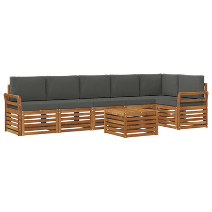 Set divano sezionale con cuscino 7 pcs Naturale e Antracite