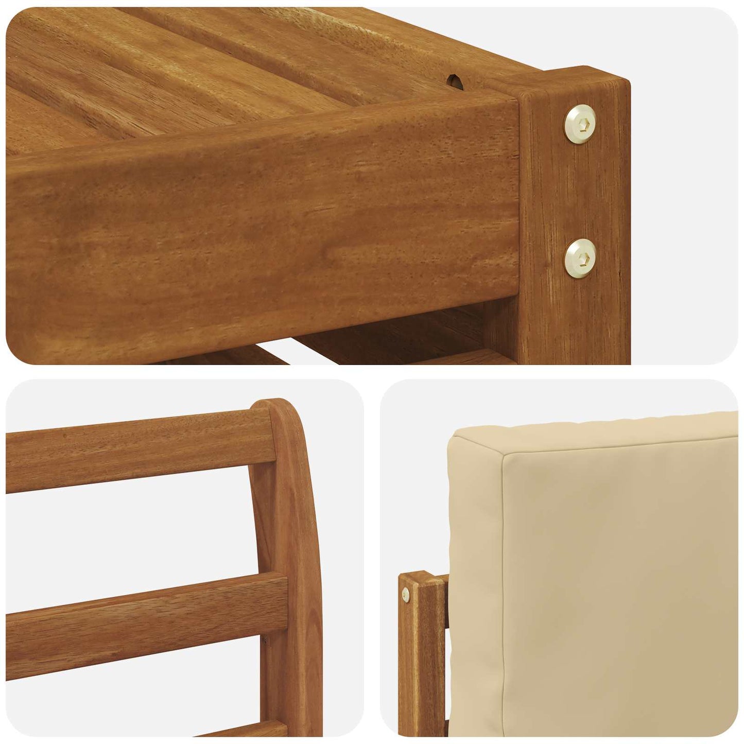 Set divano sezionale con cuscino 7 pcs Naturale e Beige | homemem39