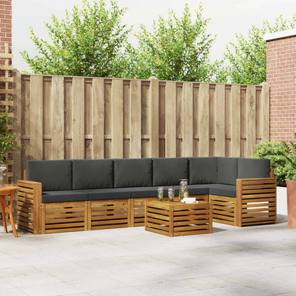 Set divano sezionale con cuscino 7 pcs Naturale e Antracite