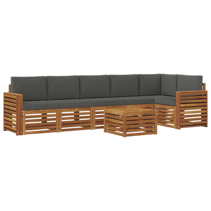 Set divano sezionale con cuscino 7 pcs Naturale e Antracite | homemem39