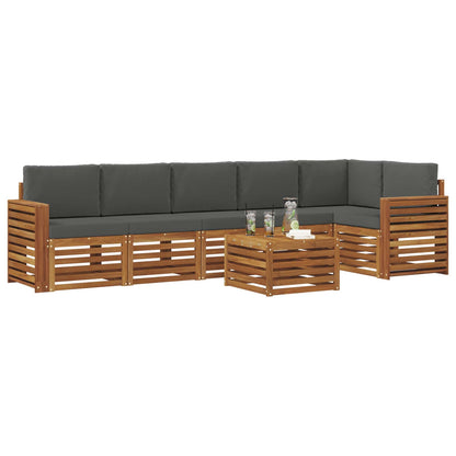 Set divano sezionale con cuscino 7 pcs Naturale e Antracite | homemem39