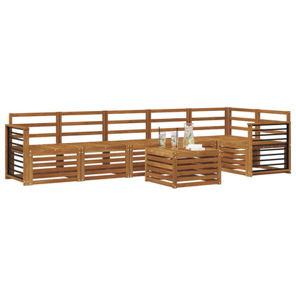 Set divano sezionale 7 pcs Naturale Legno di Acacia Massello