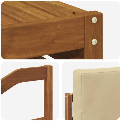 Set divano sezionale con cuscino 7 pcs Naturale e Beige