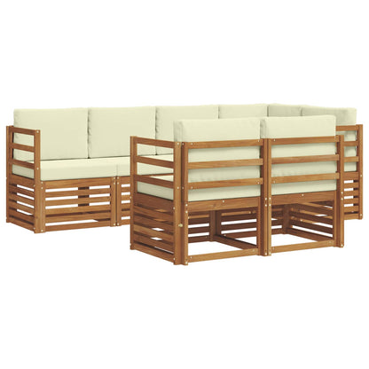 Set divano sezionale con cuscino 7 pcs Naturale e Crema