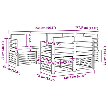 Set divano sezionale con cuscino 7 pcs Naturale e Antracite | homemem39
