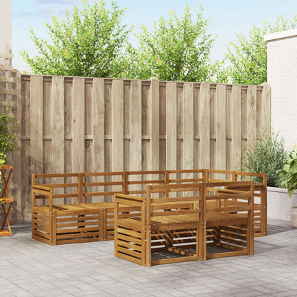 Set divano sezionale 7 pcs Naturale Legno di Acacia Massello
