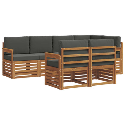 Set divano sezionale con cuscino 7 pcs Naturale e Antracite