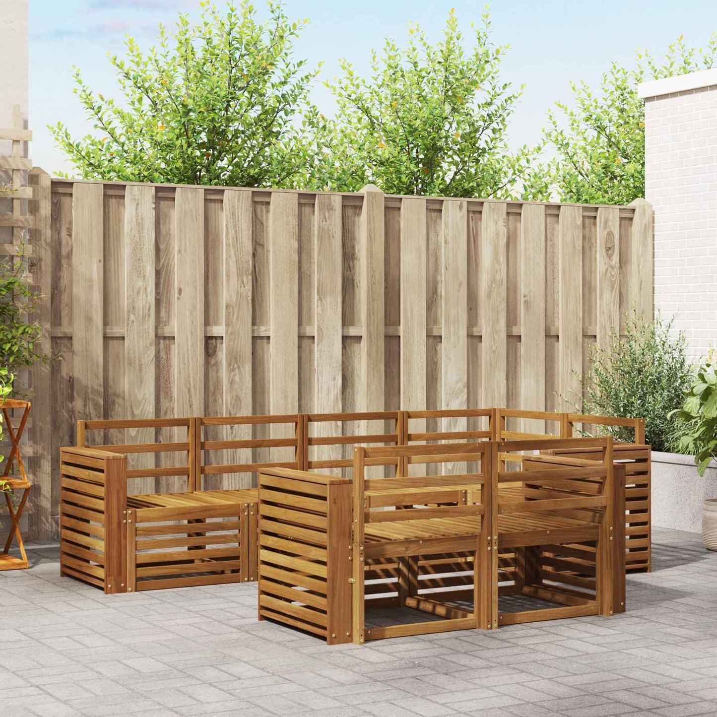 Set divano sezionale 7 pcs Naturale