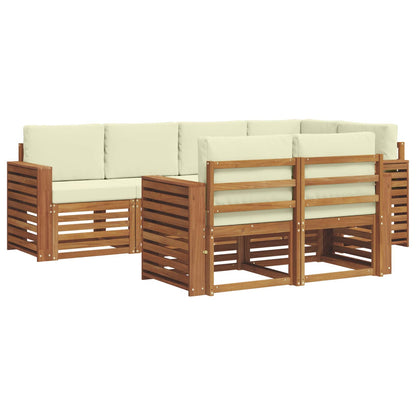 Set divano sezionale con cuscino 7 pcs Naturale e Crema