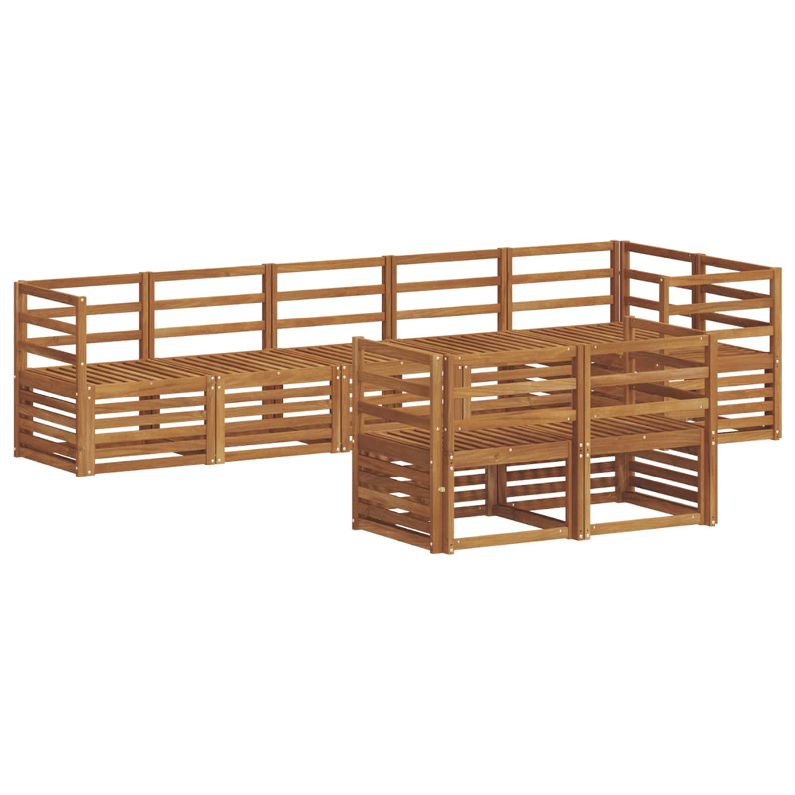 Set divani 8 pcs Naturale Legno di Acacia Massello | homemem39