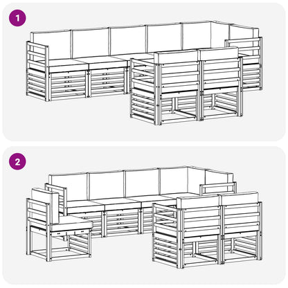 Set divani con cuscino 8 pcs Grigio Naturale e Chiaro | homemem39