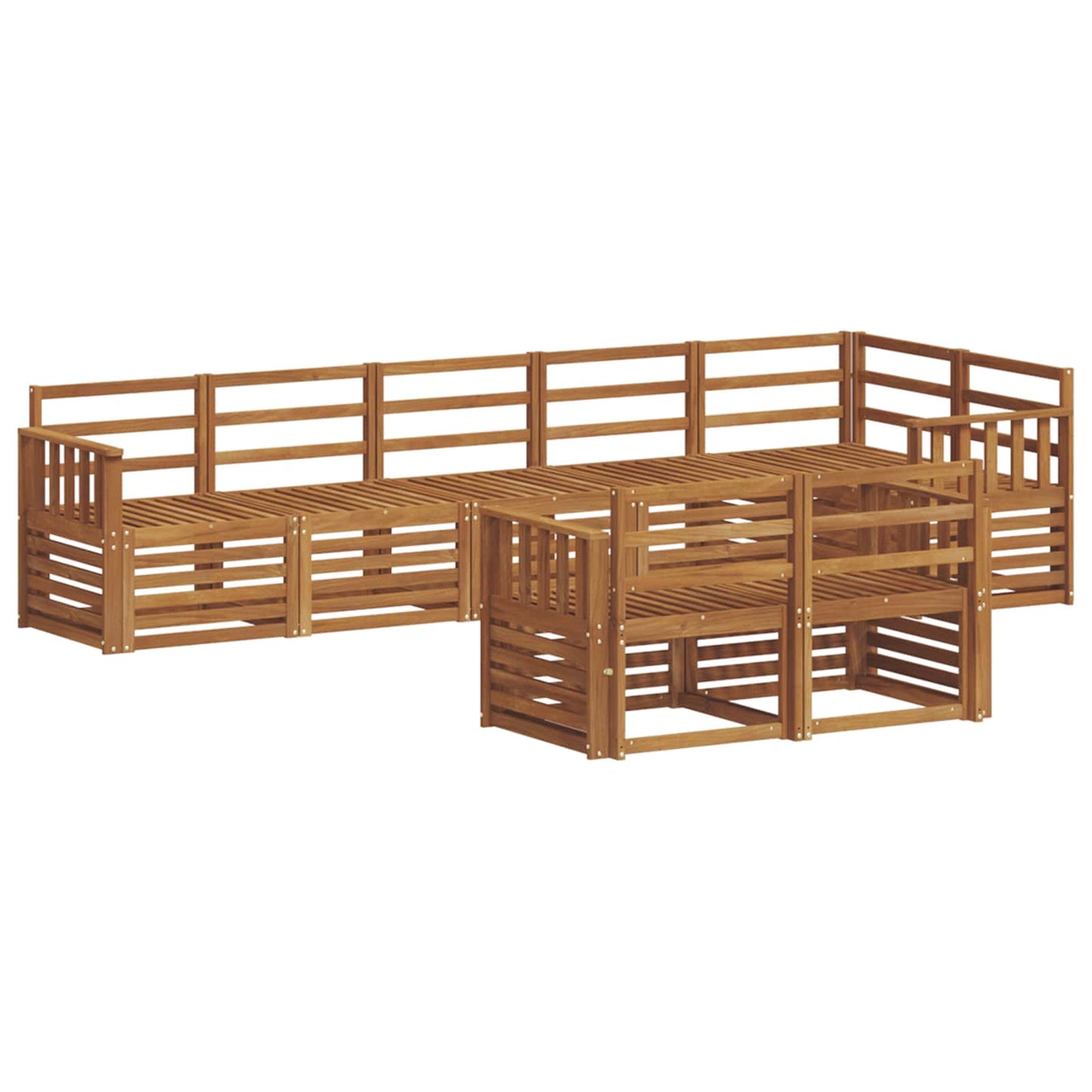 Set divani 8 pcs Naturale Legno di Acacia Massello