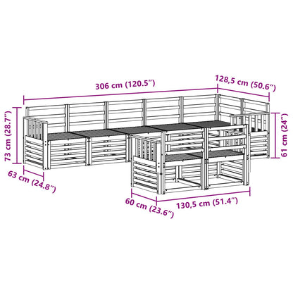 Set divani 8 pcs Naturale Legno di Acacia Massello | homemem39