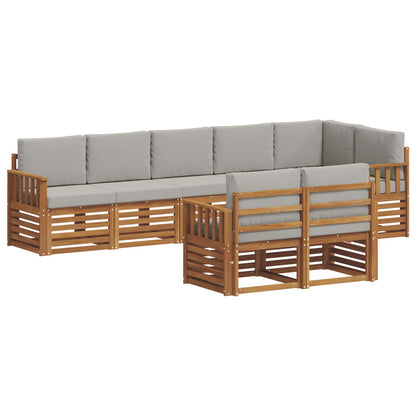 Set divani con cuscino 8 pcs Grigio Naturale e Chiaro | homemem39