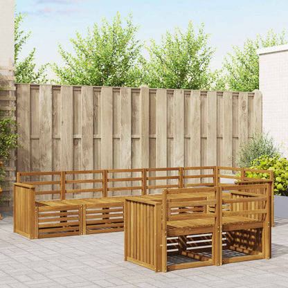 Set divani 8 pcs Naturale Legno di Acacia Massello